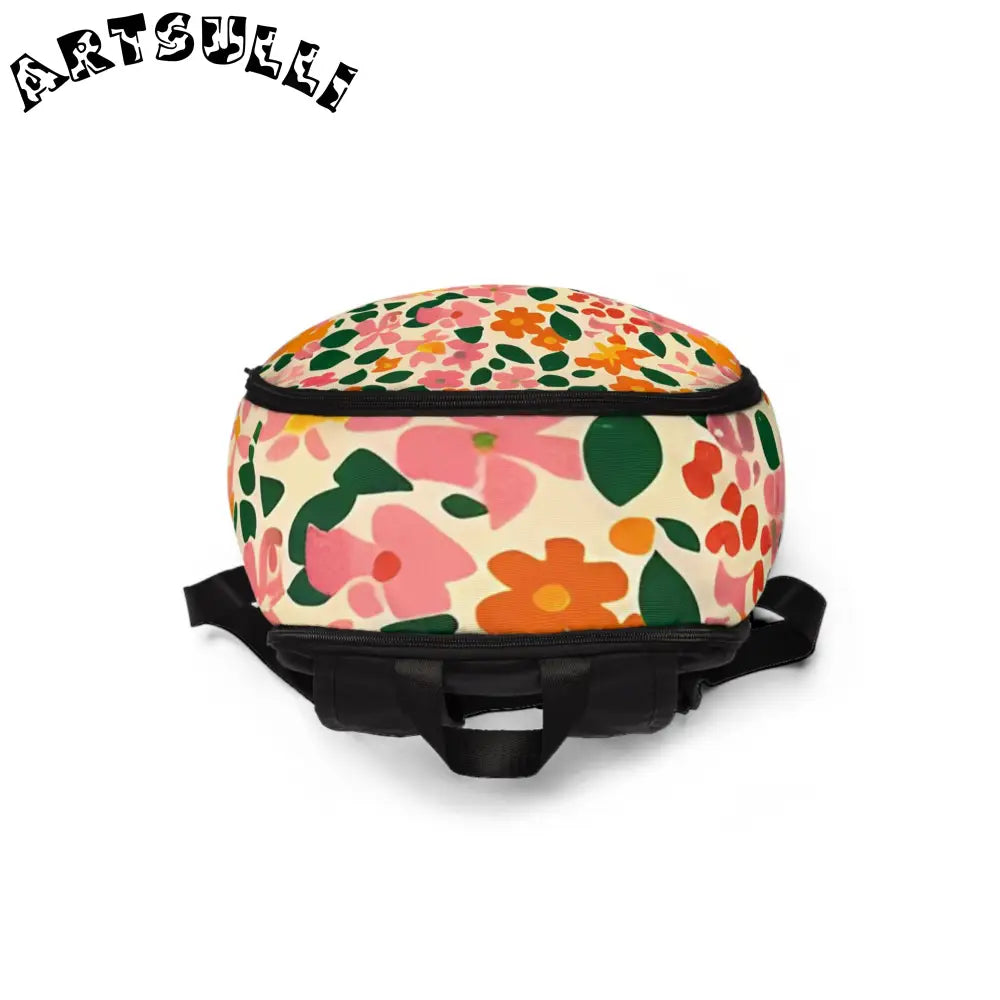 Floral Pattern Laptop Backpack, Artsulli - Art is Long, Life is Short, Bags, , , , , , , 