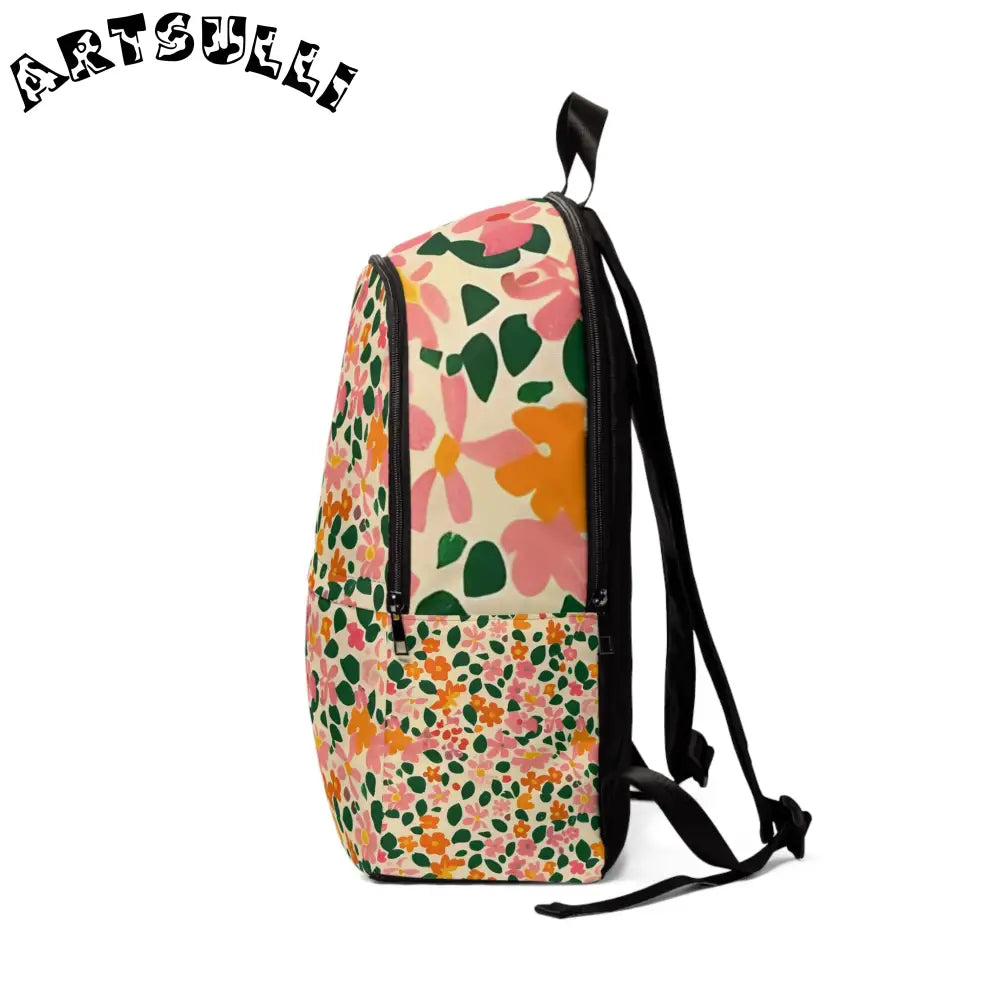 Floral Pattern Laptop Backpack, Artsulli - Art is Long, Life is Short, Bags, , , , , , , 