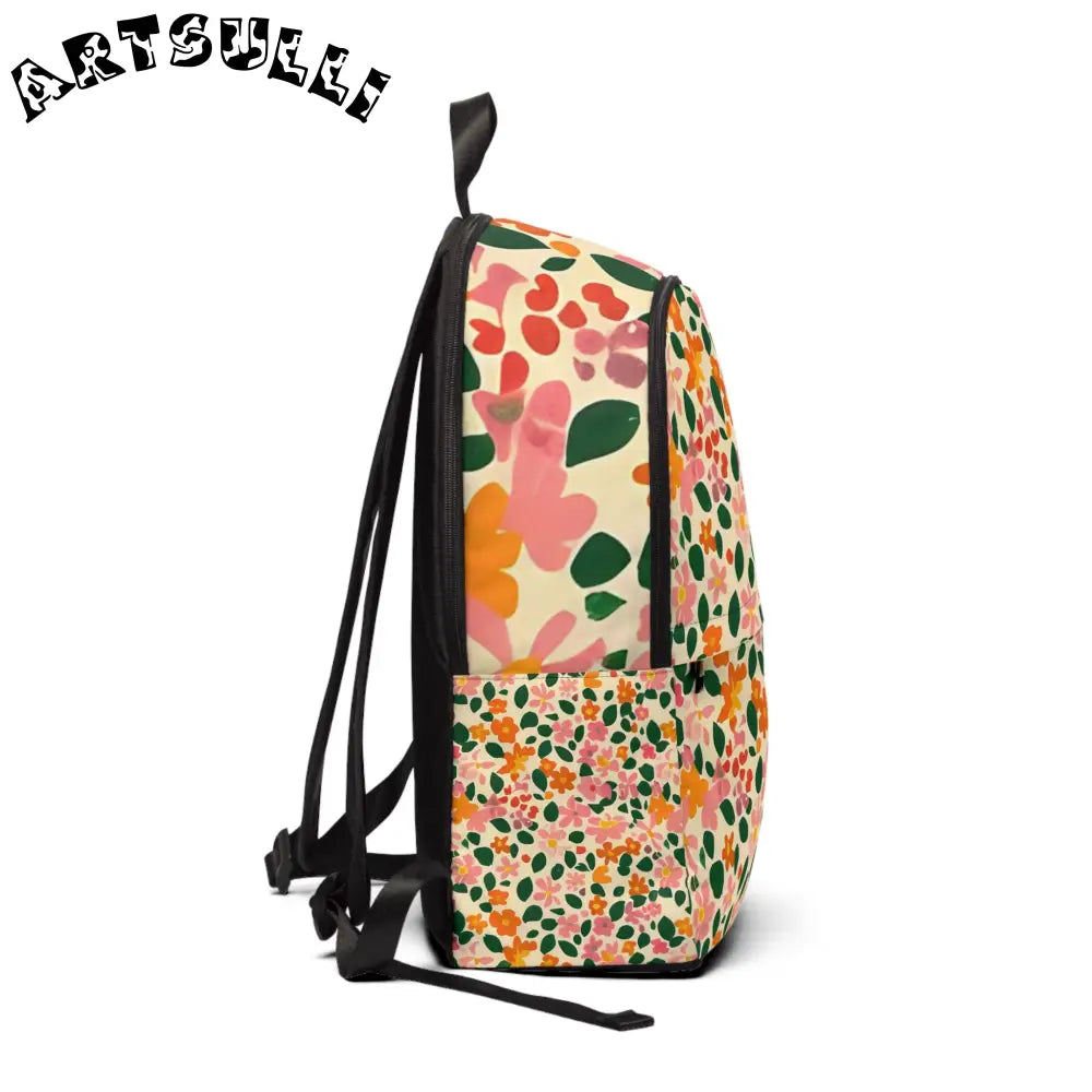 Floral Pattern Laptop Backpack, Artsulli - Art is Long, Life is Short, Bags, , , , , , , 
