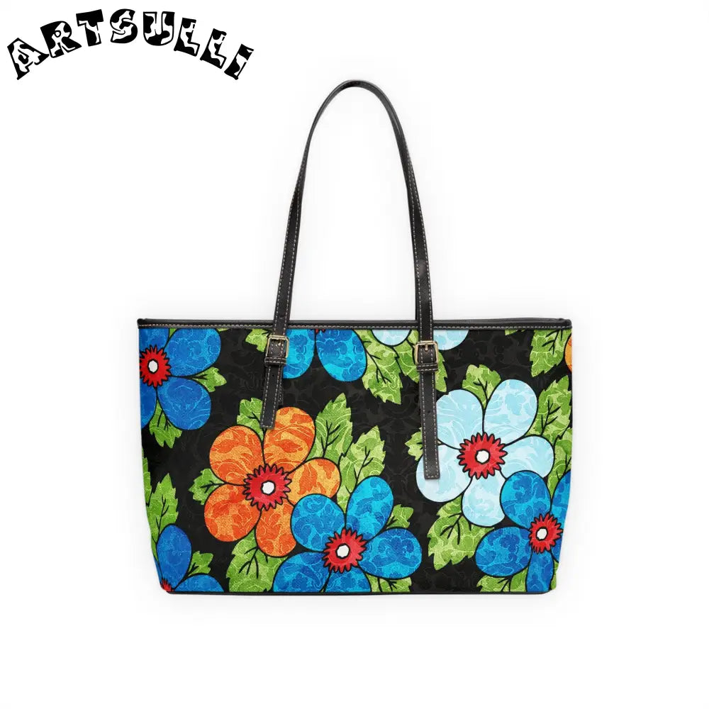 Floral Pattern PU Leather Shoulder Bag, Artsulli - Art is Long, Life is Short, Bags, , , , , , , 