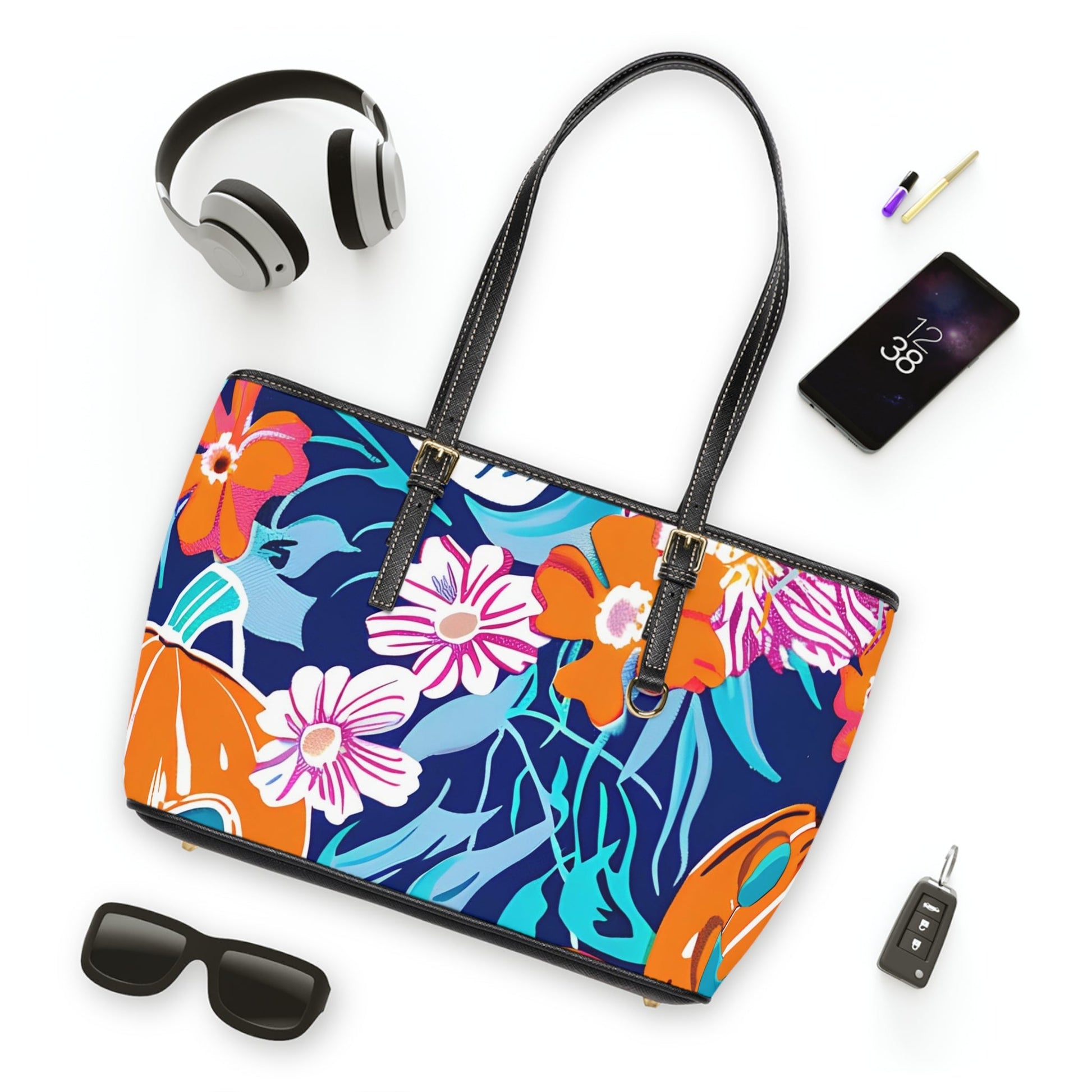 Floral Pattern Shoulder Bag, Artsulli - Art is Long, Life is Short, Bags, , , , , , , 