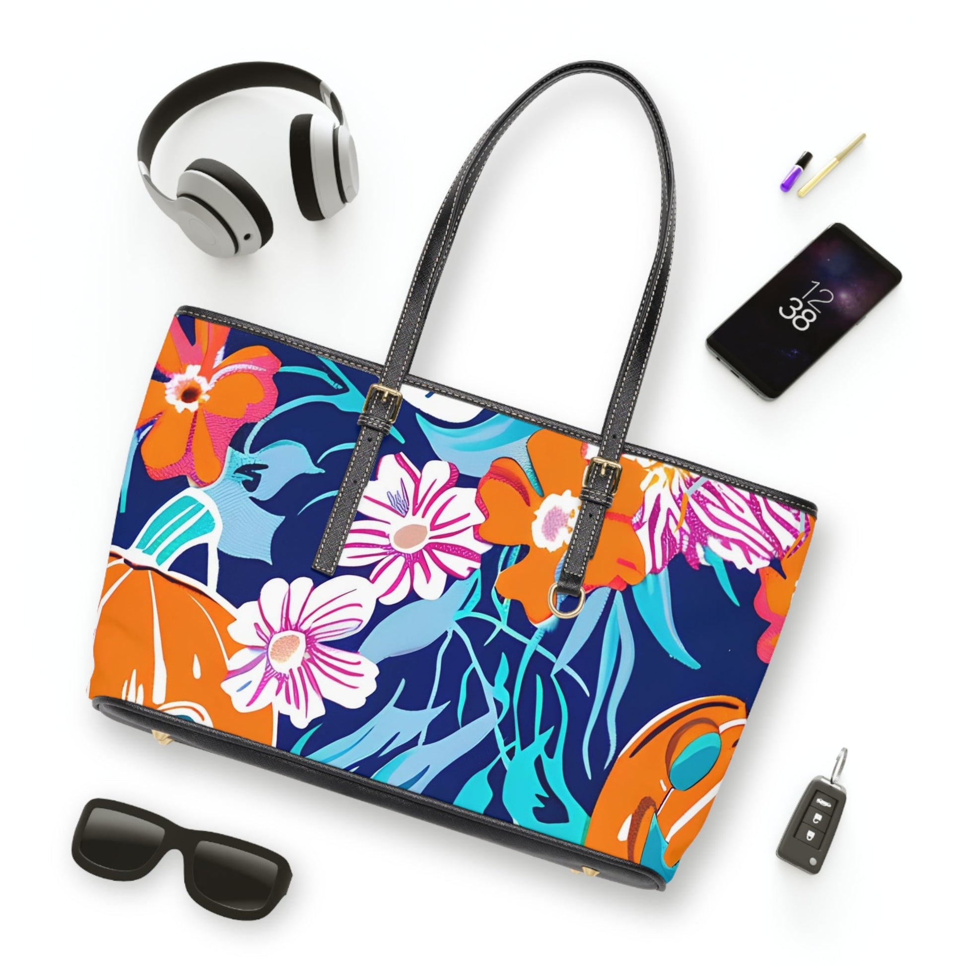 Floral Pattern Shoulder Bag, Artsulli - Art is Long, Life is Short, Bags, , , , , , , 