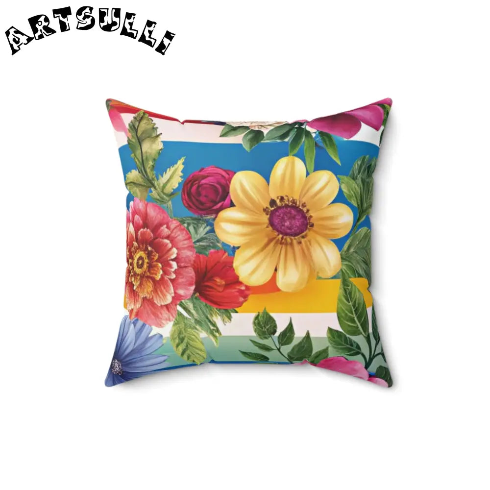 Floral Patterned Throw Pillow, Artsulli - Art is Long, Life is Short, Home Decor, Size, 16" × 16", , , , , 26597709372303755051