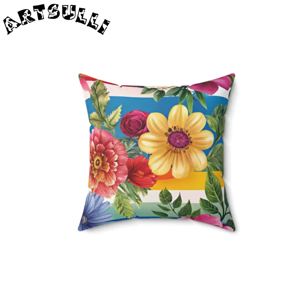 Floral Patterned Throw Pillow, Artsulli - Art is Long, Life is Short, Home Decor, Size, 14" × 14", , , , , 95133668487470870934