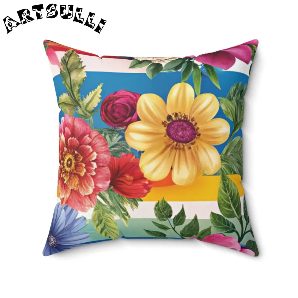 Floral Patterned Throw Pillow, Artsulli - Art is Long, Life is Short, Home Decor, Size, 20" × 20", , , , , 53575008677604061125