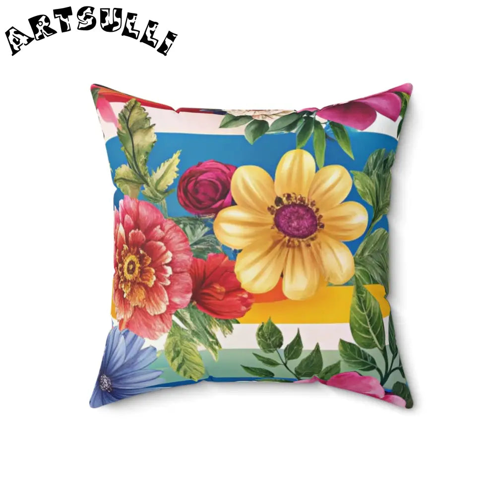 Floral Patterned Throw Pillow, Artsulli - Art is Long, Life is Short, Home Decor, Size, 18" × 18", , , , , 33603800077571322508