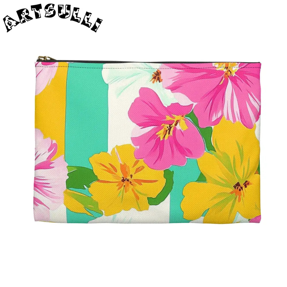 Floral Patterned Zipper Pouch, Artsulli - Art is Long, Life is Short, Bags, , , , , , , 