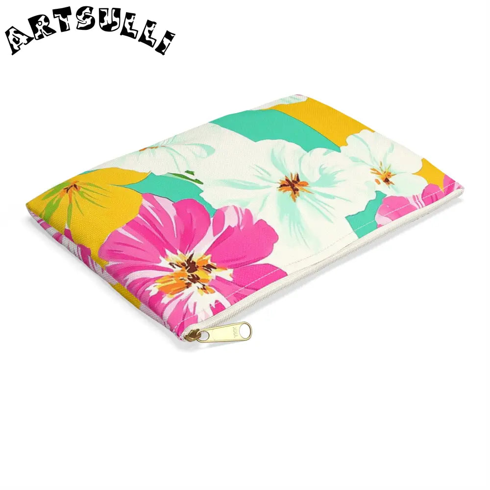 Floral Patterned Zipper Pouch, Artsulli - Art is Long, Life is Short, Bags, , , , , , , 