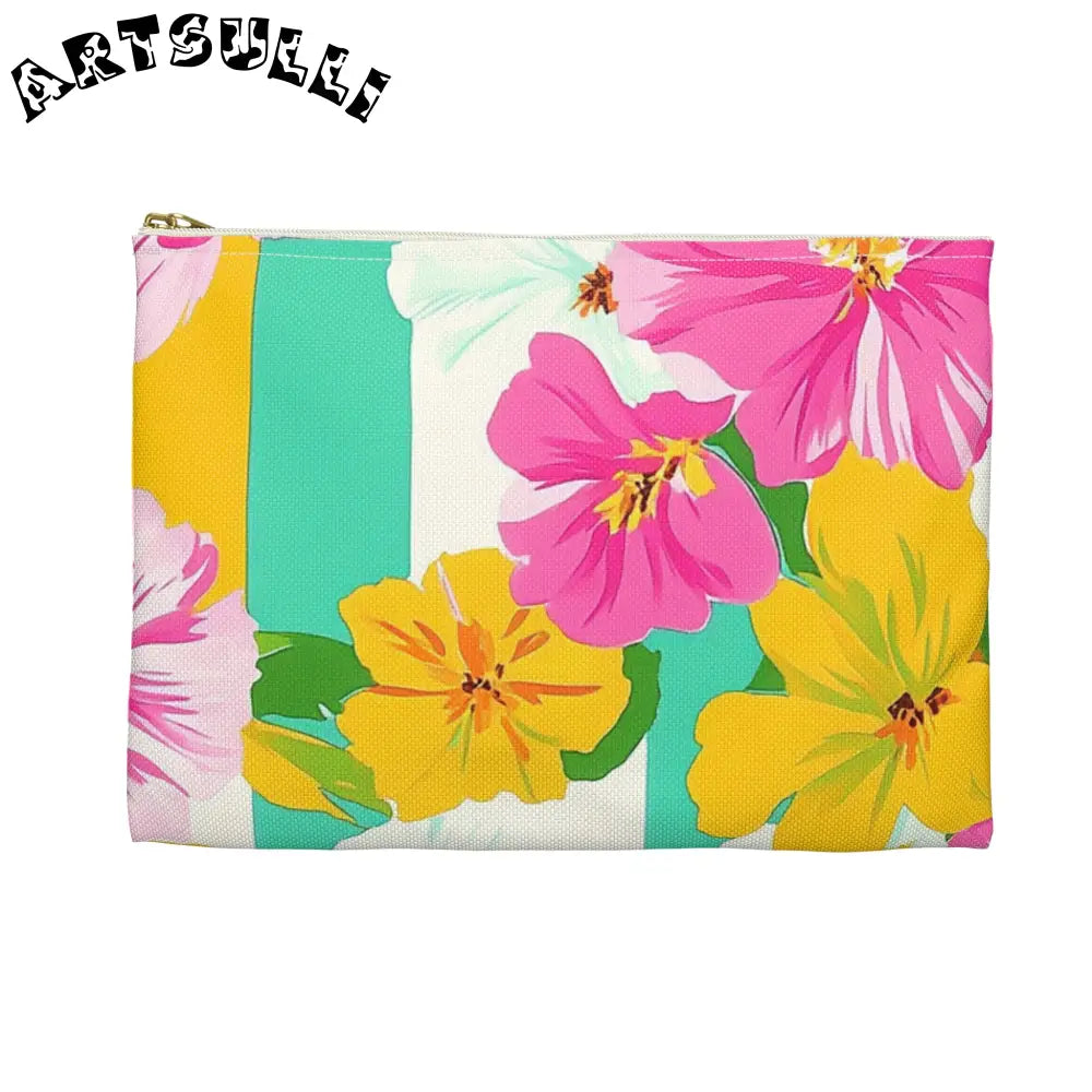 Floral Patterned Zipper Pouch, Artsulli - Art is Long, Life is Short, Bags, , , , , , , 
