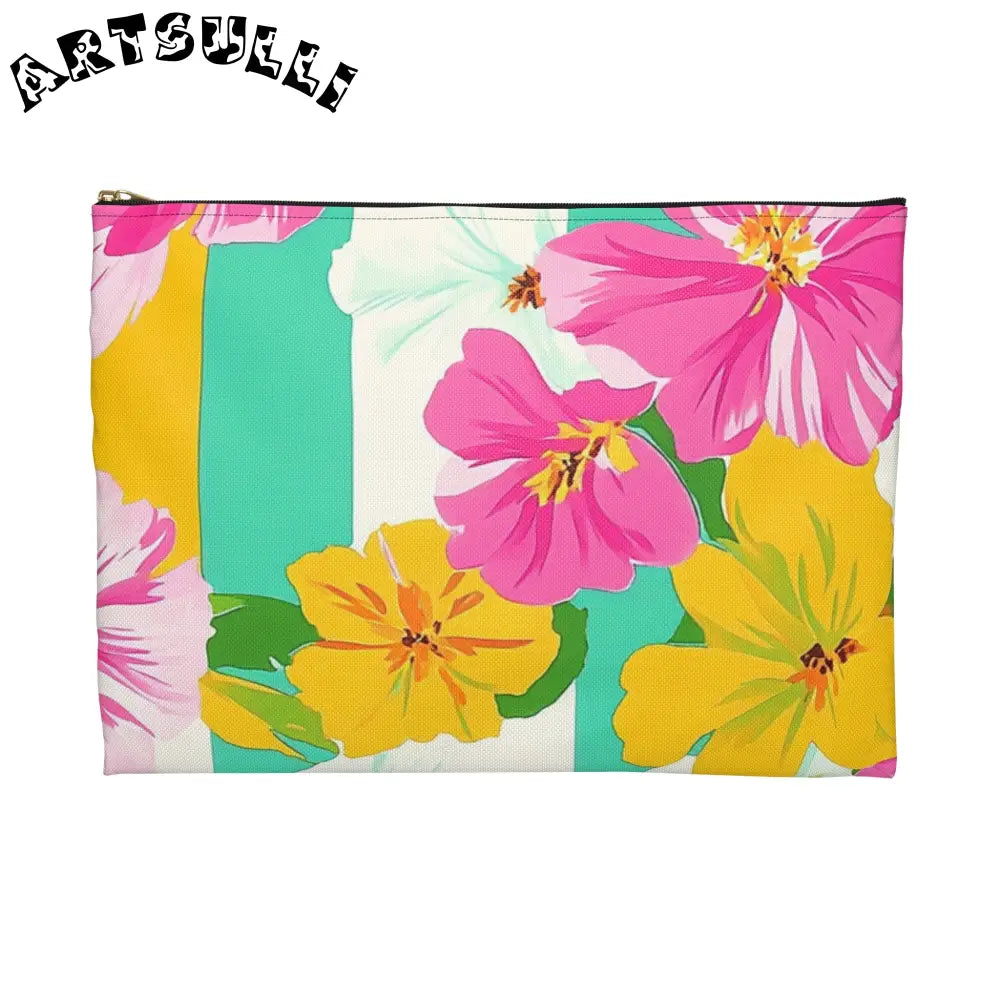 Floral Patterned Zipper Pouch, Artsulli - Art is Long, Life is Short, Bags, , , , , , , 