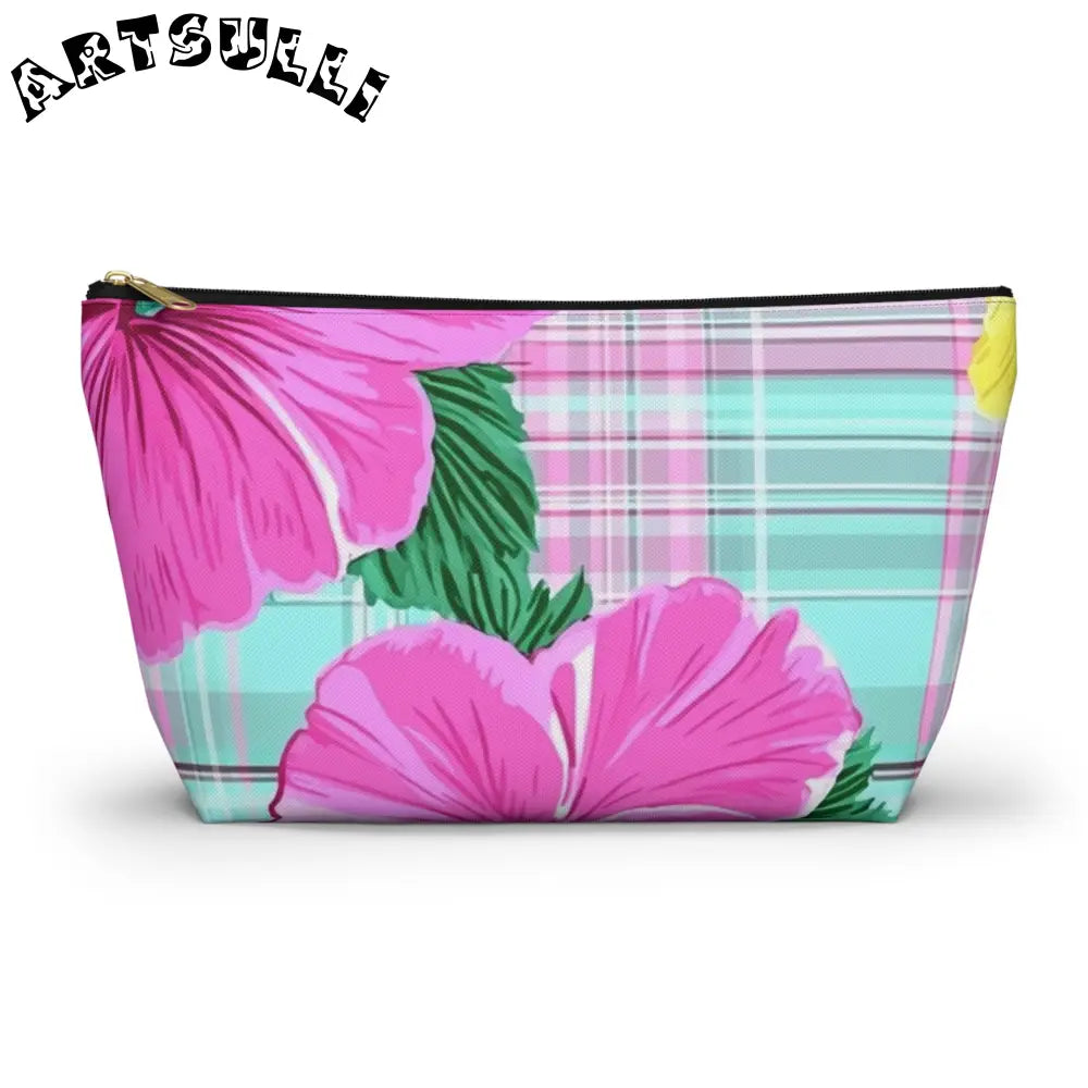 JAKKOUTTHEBXX Floral Plaid Art Transferred Cosmetic Bag 2025