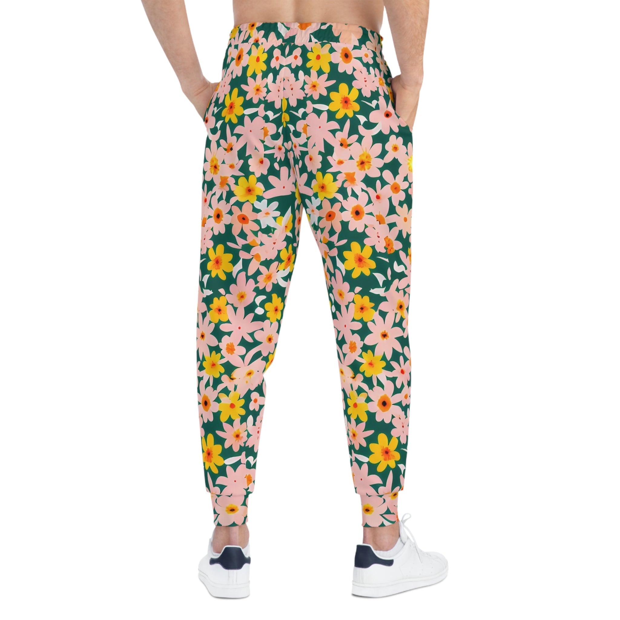 Floral Print Athletic Joggers, Artsulli - Art is Long, Life is Short, All Over Prints, , , , , , , 