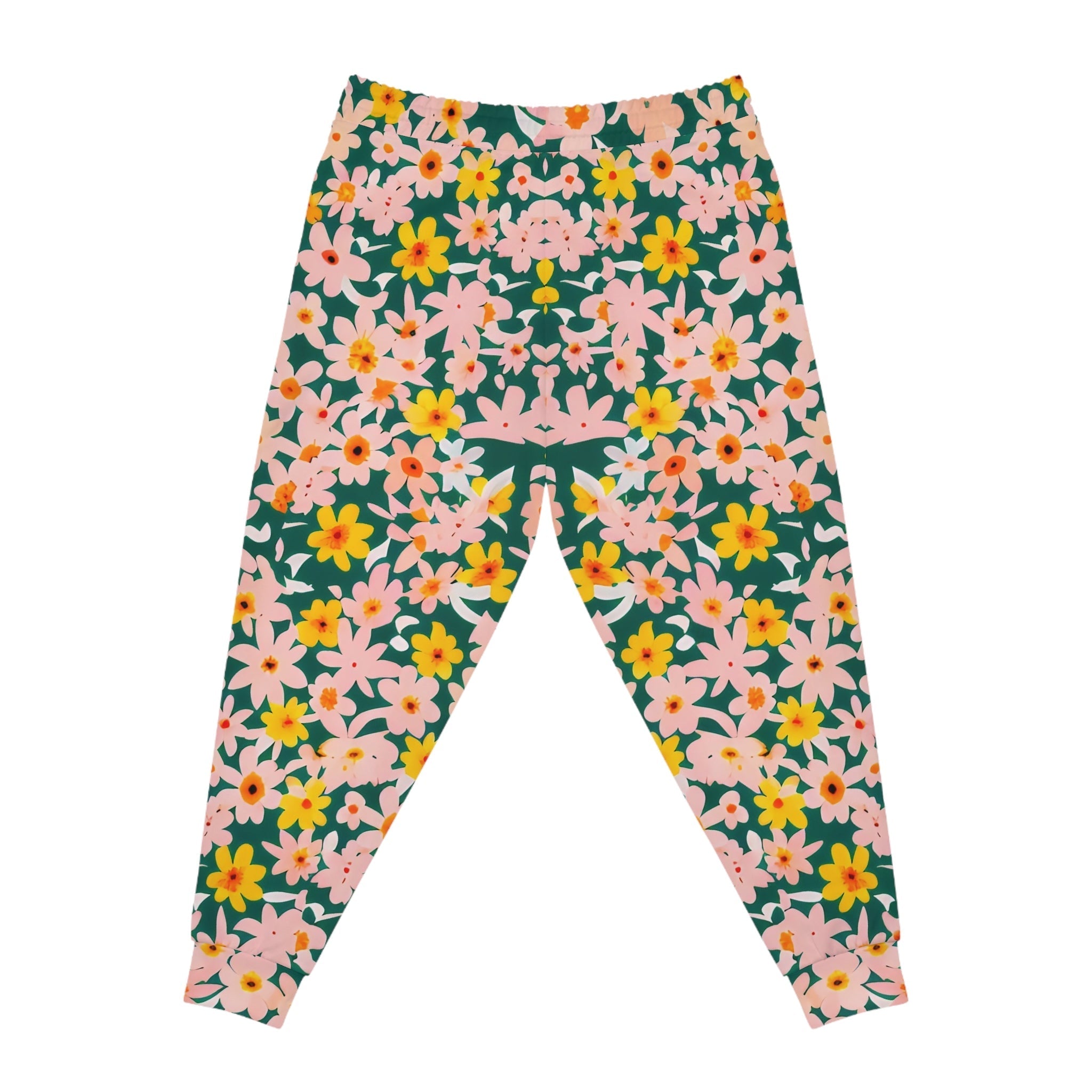Floral Print Athletic Joggers, Artsulli - Art is Long, Life is Short, All Over Prints, , , , , , , 