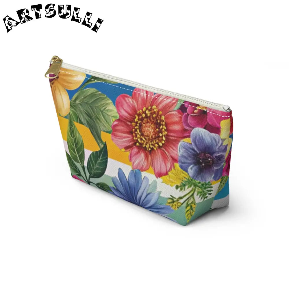 Floral Print Cosmetic Bag, Artsulli - Art is Long, Life is Short, Bags, , , , , , , 