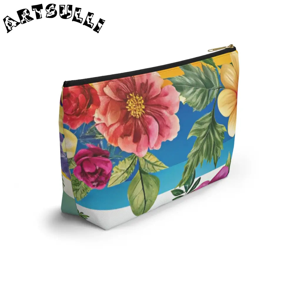 Floral Print Cosmetic Bag, Artsulli - Art is Long, Life is Short, Bags, , , , , , , 