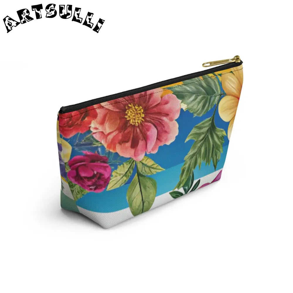 Floral Print Cosmetic Bag, Artsulli - Art is Long, Life is Short, Bags, , , , , , , 