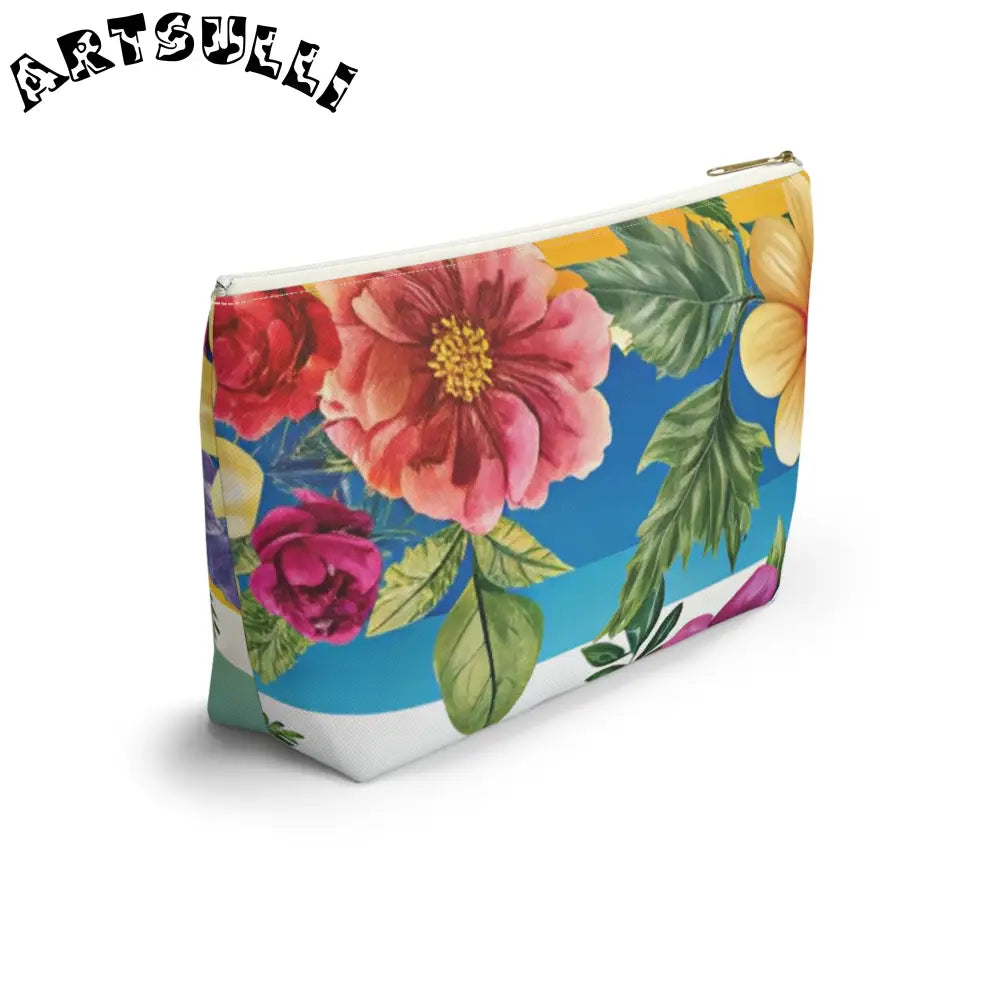 Floral Print Cosmetic Bag, Artsulli - Art is Long, Life is Short, Bags, , , , , , , 