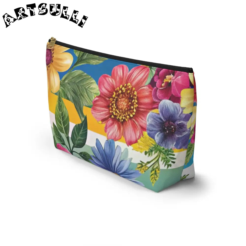 Floral Print Cosmetic Bag, Artsulli - Art is Long, Life is Short, Bags, , , , , , , 