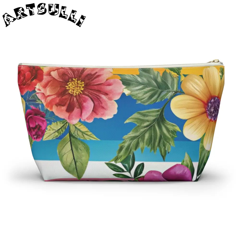 Floral Print Cosmetic Bag, Artsulli - Art is Long, Life is Short, Bags, , , , , , , 