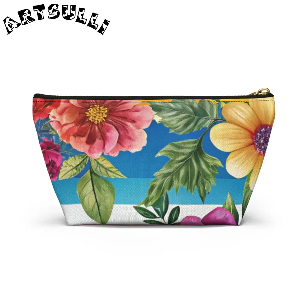 Floral Print Cosmetic Bag, Artsulli - Art is Long, Life is Short, Bags, , , , , , , 