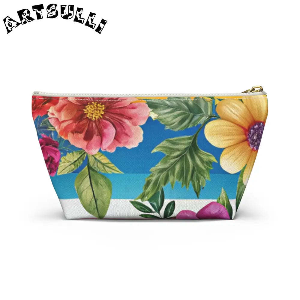 Floral Print Cosmetic Bag, Artsulli - Art is Long, Life is Short, Bags, , , , , , , 