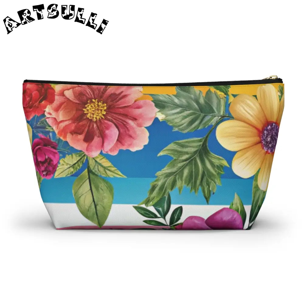 Floral Print Cosmetic Bag, Artsulli - Art is Long, Life is Short, Bags, , , , , , , 