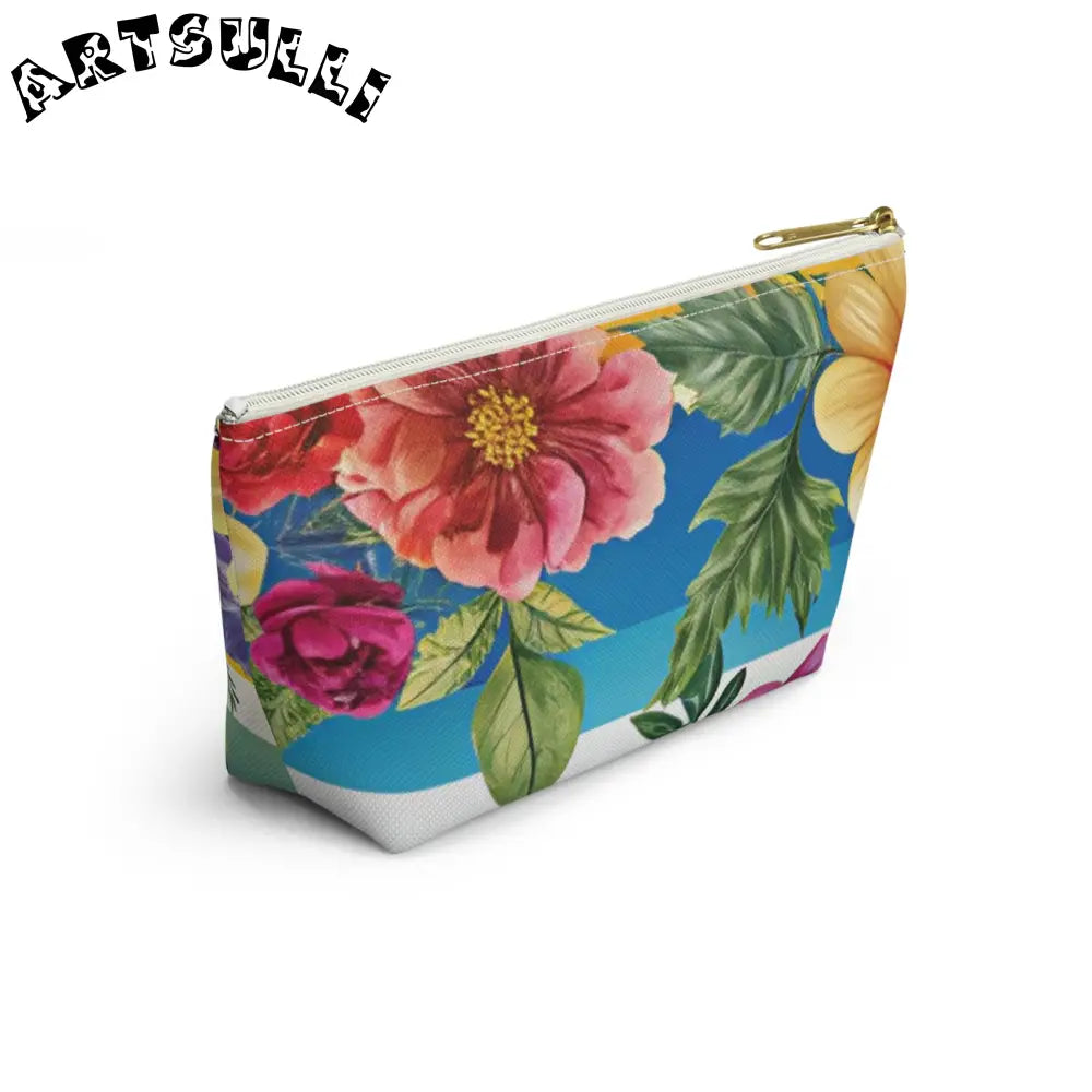 Floral Print Cosmetic Bag, Artsulli - Art is Long, Life is Short, Bags, , , , , , , 