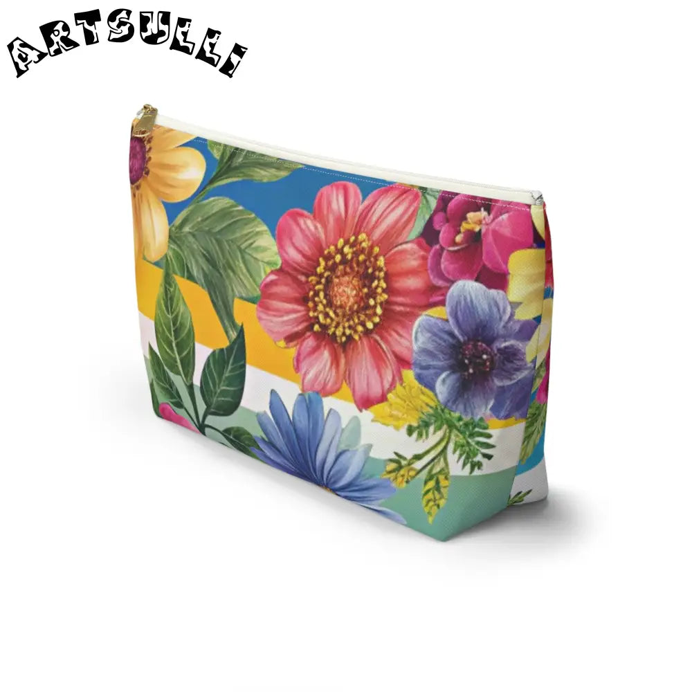 Floral Print Cosmetic Bag, Artsulli - Art is Long, Life is Short, Bags, , , , , , , 
