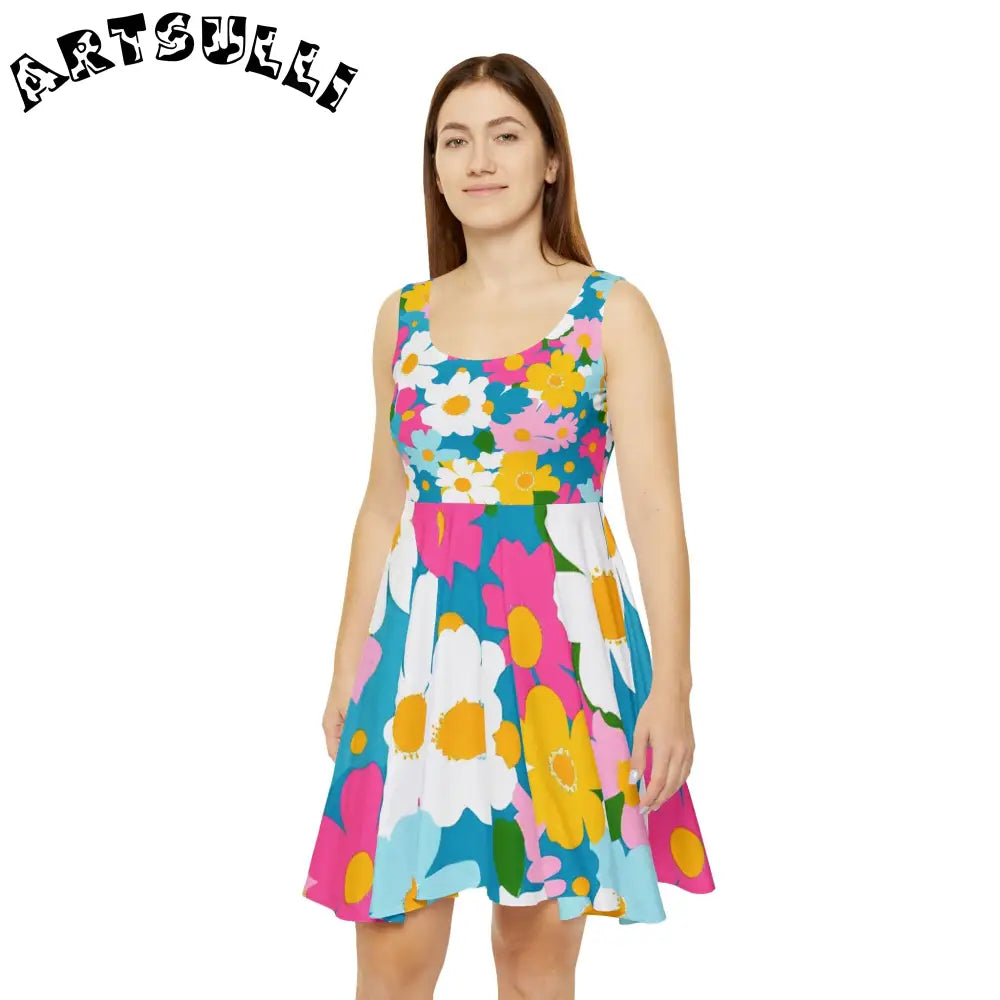 JAKKOUTTHEBXX Floral Print Custom Skater Dress 2025