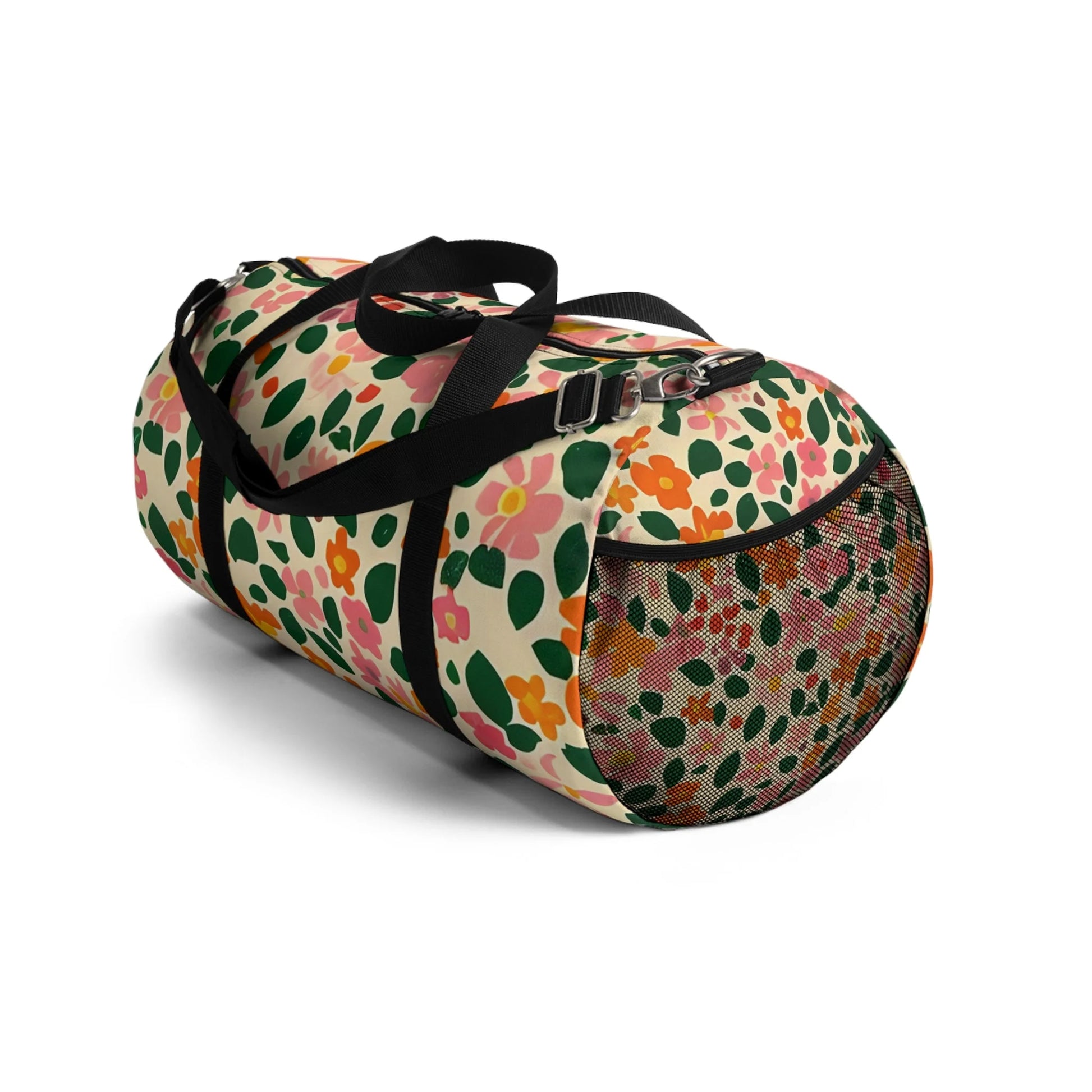 Floral Print Duffel Bag, Artsulli - Art is Long, Life is Short, Bags, , , , , , , 