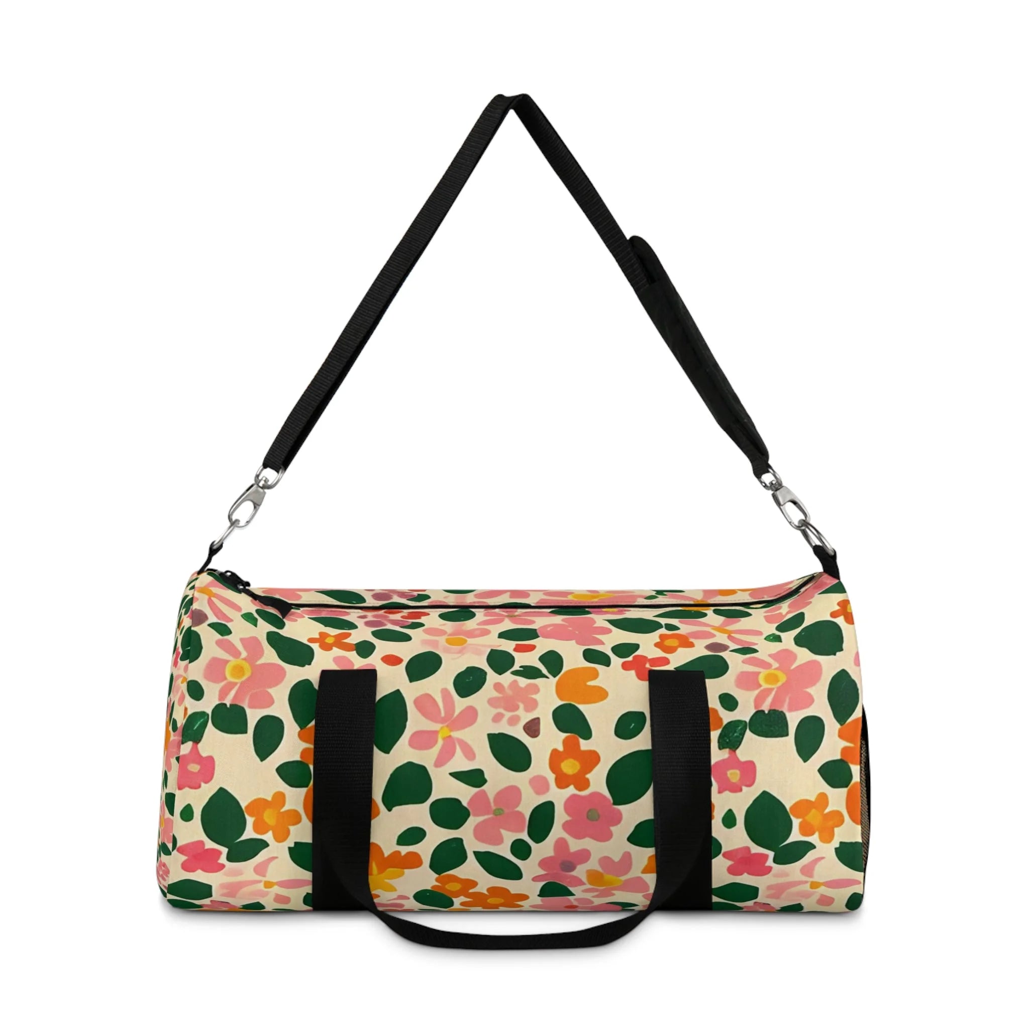 Floral Print Duffel Bag, Artsulli - Art is Long, Life is Short, Bags, , , , , , , 