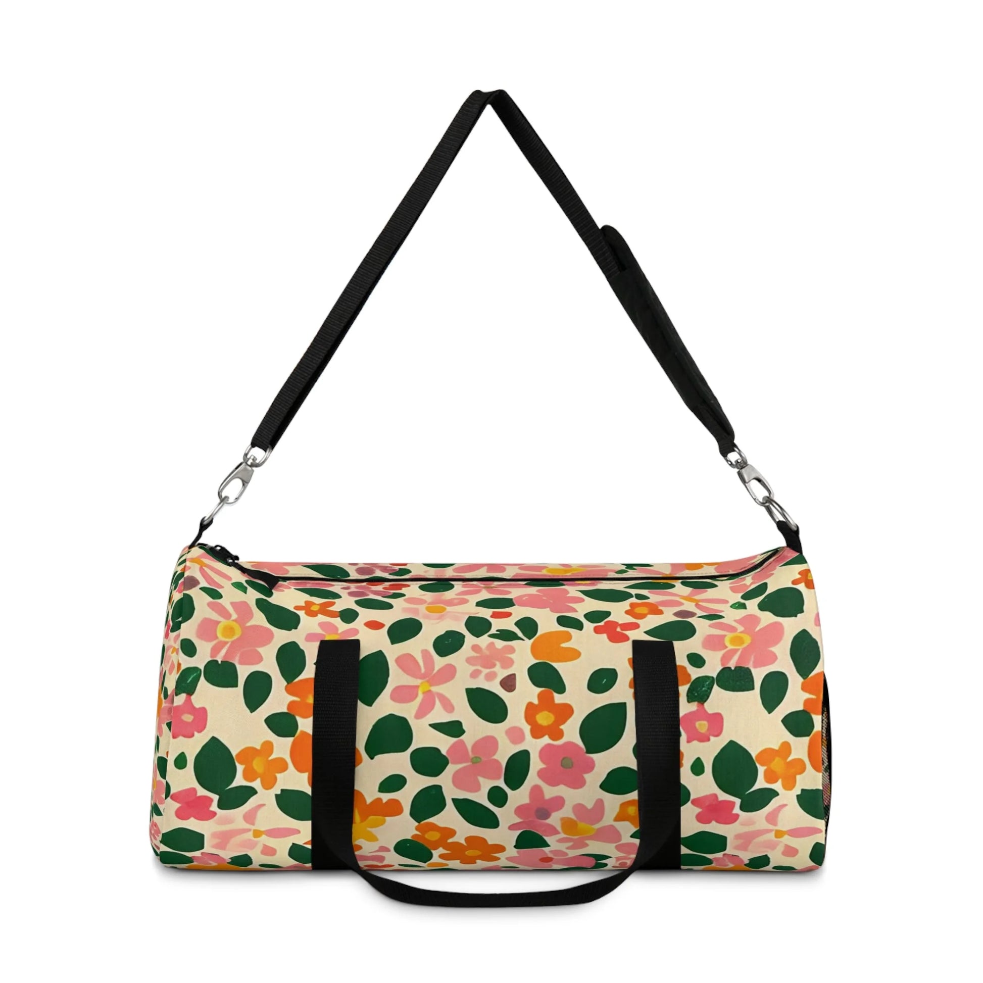Floral Print Duffel Bag, Artsulli - Art is Long, Life is Short, Bags, , , , , , , 