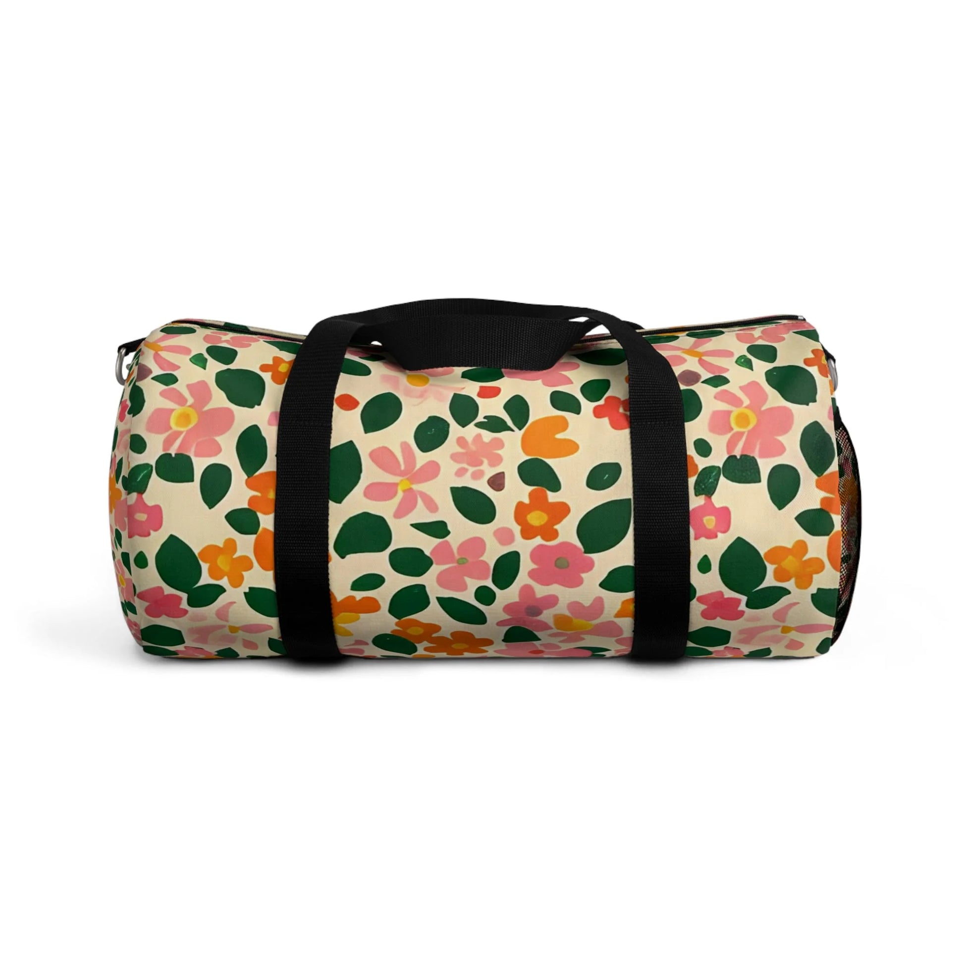 Floral Print Duffel Bag, Artsulli - Art is Long, Life is Short, Bags, Size, Small, , , , , 19802268614988315872