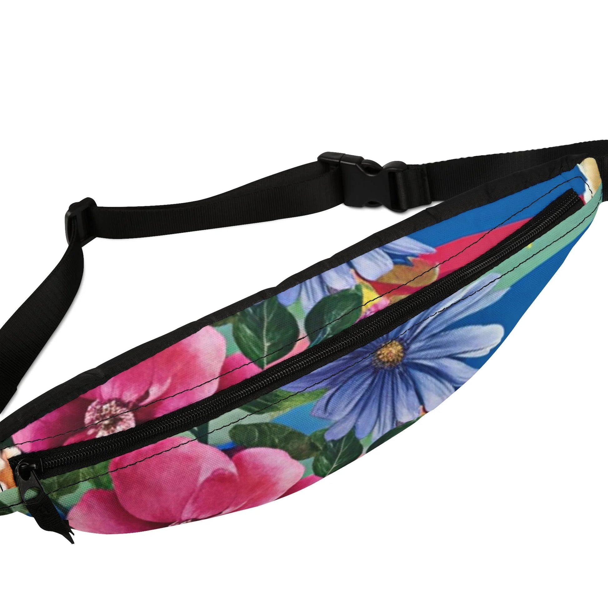 Floral Print Fanny Pack, Artsulli - Art is Long, Life is Short, Bags, , , , , , , 