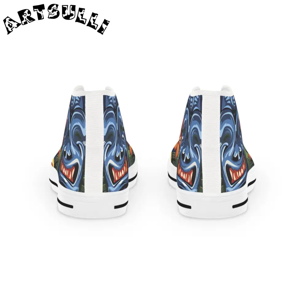 Floral Print High Top Canvas Sneakers, Artsulli - Art is Long, Life is Short, Shoes, , , , , , , 