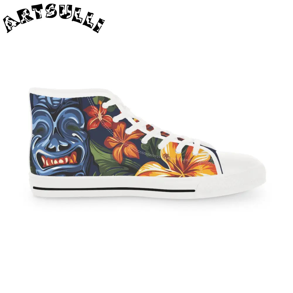 Floral Print High Top Canvas Sneakers, Artsulli - Art is Long, Life is Short, Shoes, , , , , , , 