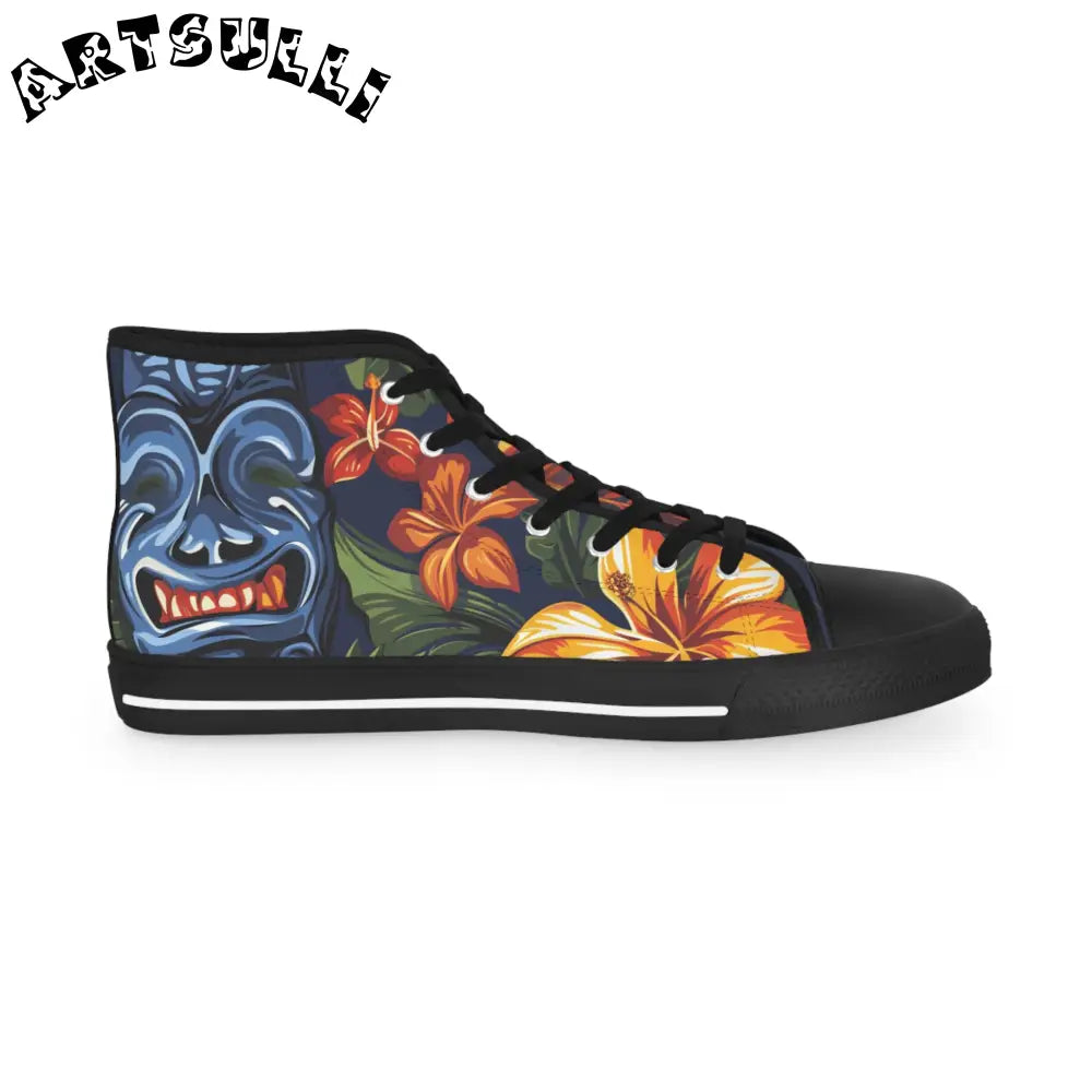 Floral Print High Top Canvas Sneakers, Artsulli - Art is Long, Life is Short, Shoes, , , , , , , 