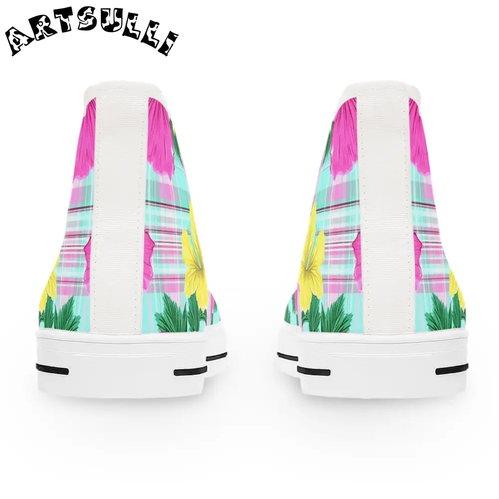 Floral Print High Top Sneakers, Artsulli - Art is Long, Life is Short, Shoes, , , , , , , 
