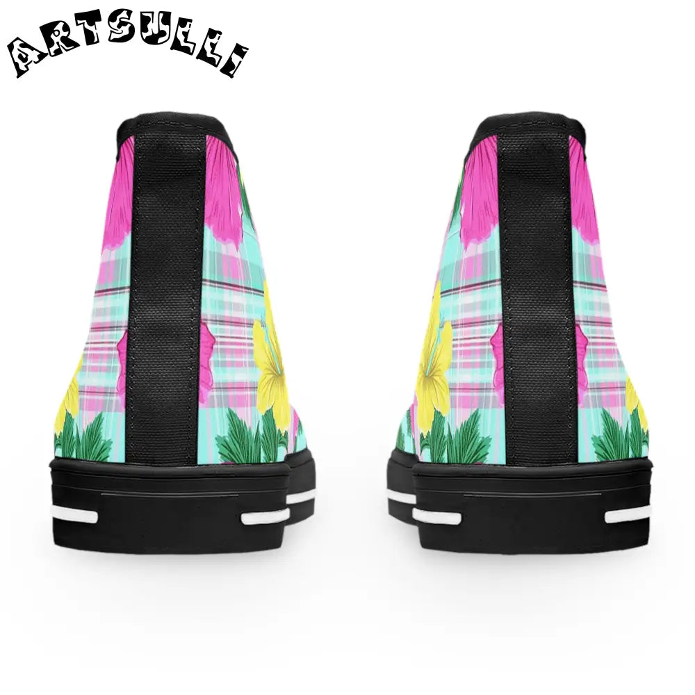 Floral Print High Top Sneakers, Artsulli - Art is Long, Life is Short, Shoes, , , , , , , 