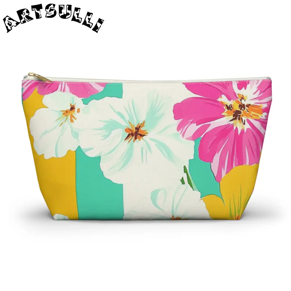 Floral Print Multipurpose Pouch, Artsulli - Art is Long, Life is Short, Bags, Size, Large, Color, White zipper, , , 51148165708834255287