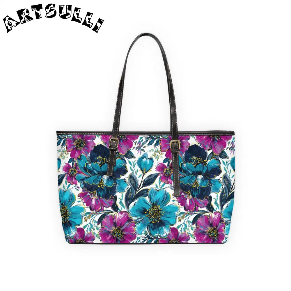 Floral Print PU Leather Shoulder Bag, Artsulli - Art is Long, Life is Short, Bags, , , , , , , 