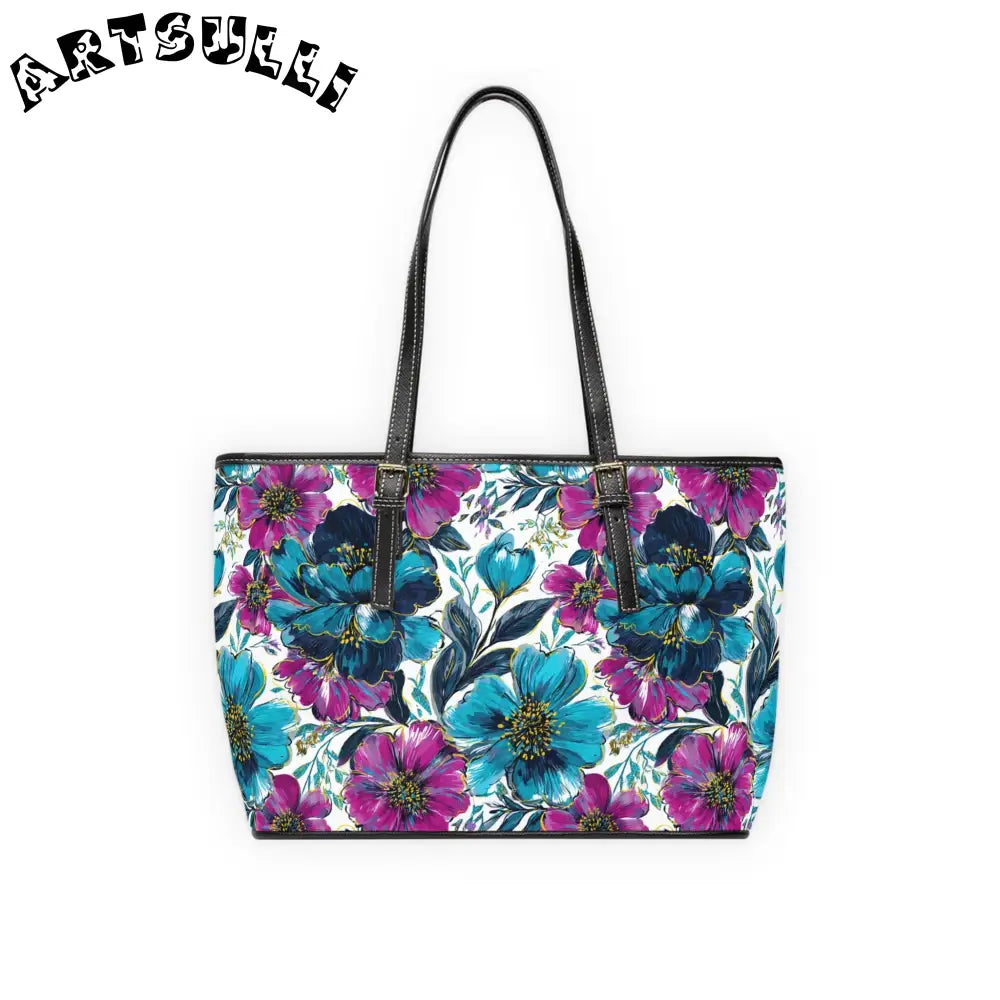 Floral Print PU Leather Shoulder Bag, Artsulli - Art is Long, Life is Short, Bags, , , , , , , 