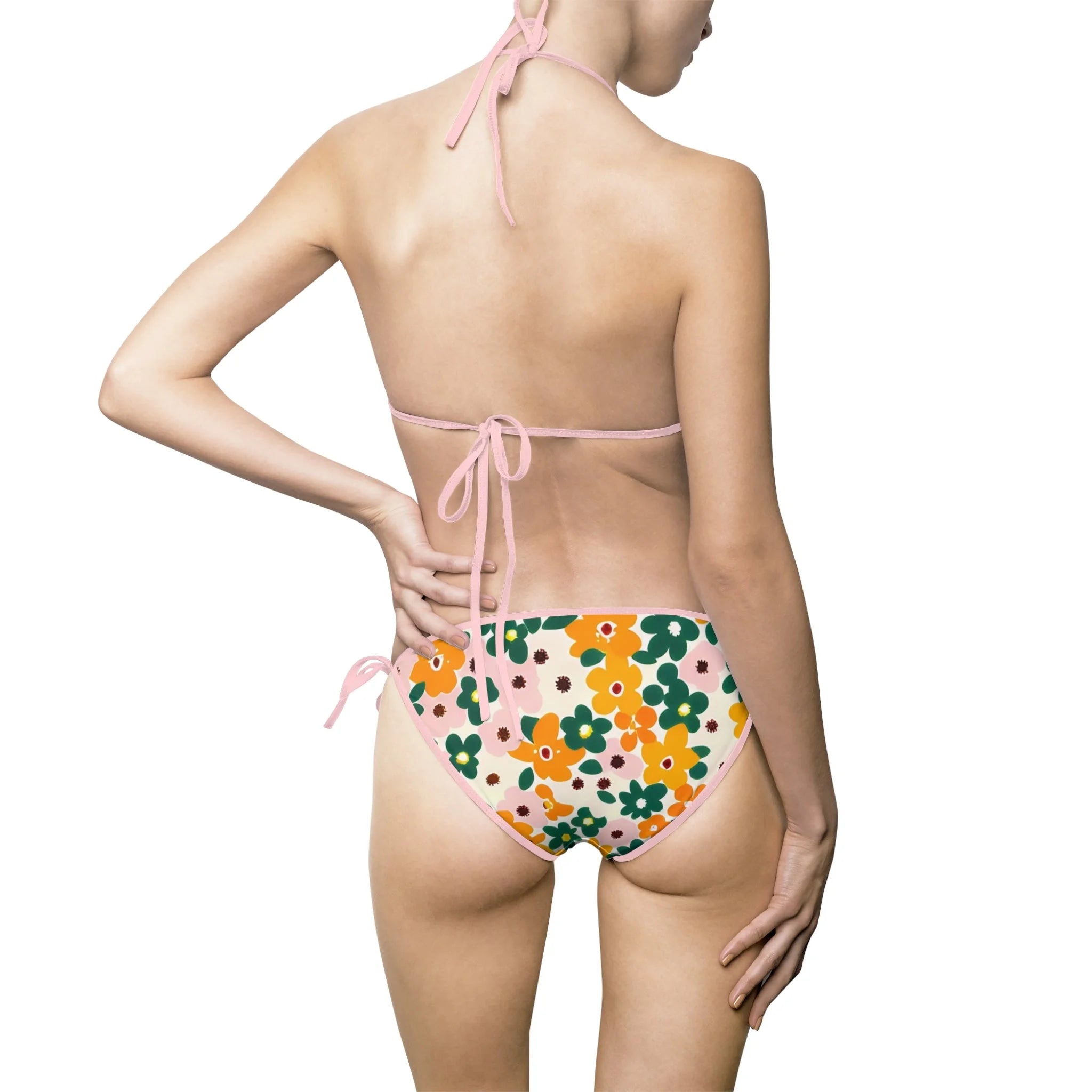 JAKKOUTTHEBXX Floral Print String Bikini Swimsuit 2025