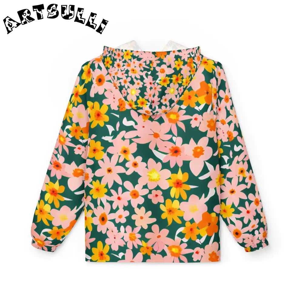 Floral Print Windbreaker Jacket, Artsulli - Art is Long, Life is Short, Outerwear, , , , , , , 