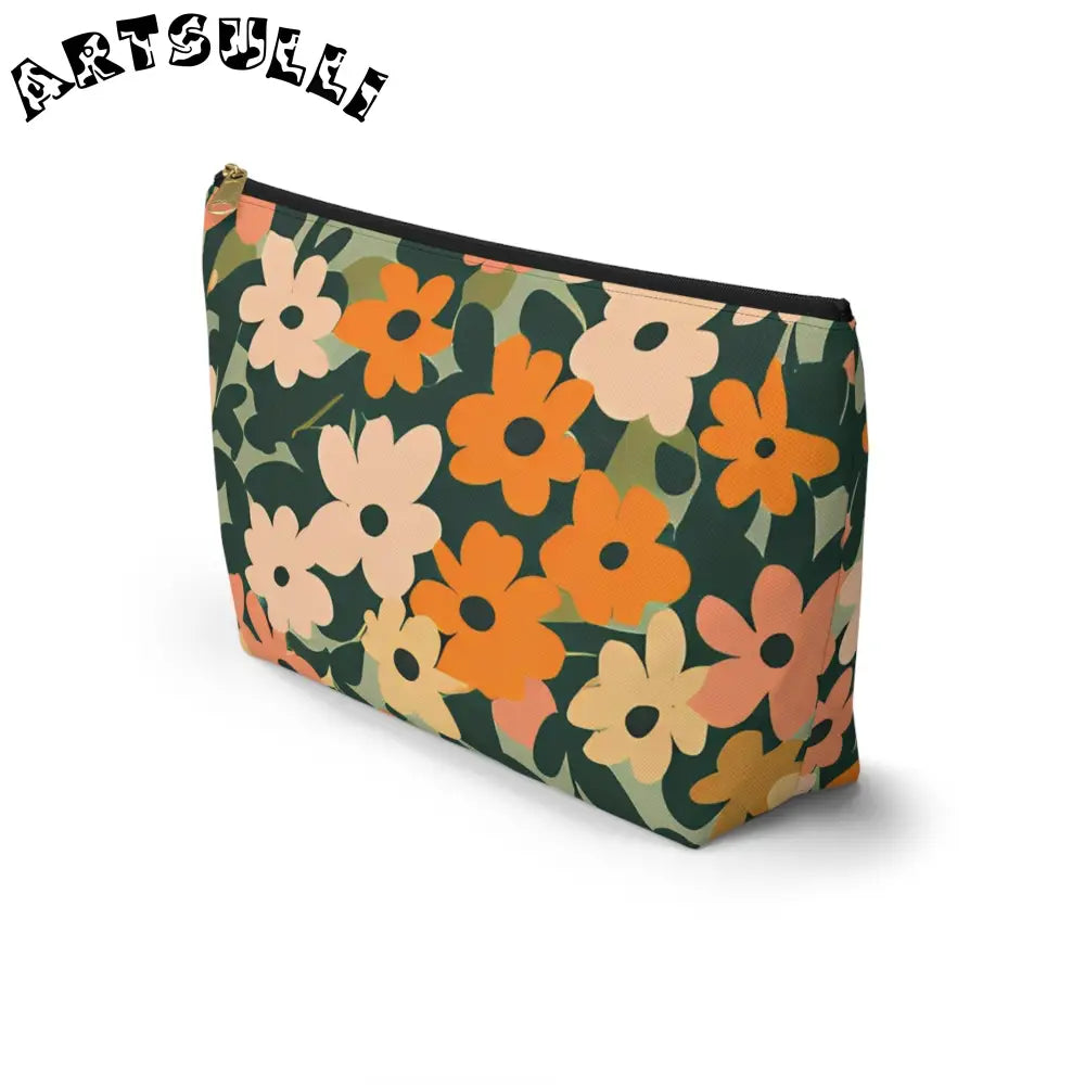 Floral Print Zippered Pouch, Artsulli - Art is Long, Life is Short, Bags, , , , , , , 
