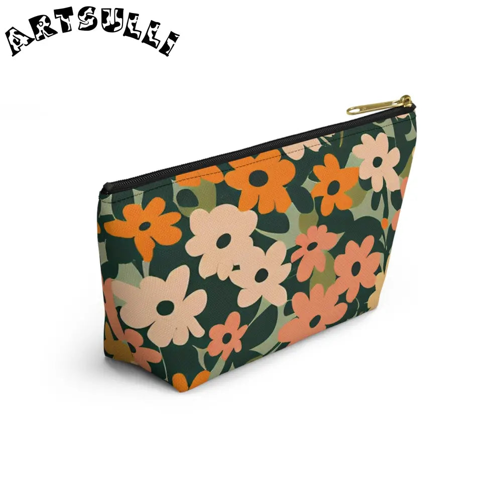 Floral Print Zippered Pouch, Artsulli - Art is Long, Life is Short, Bags, , , , , , , 