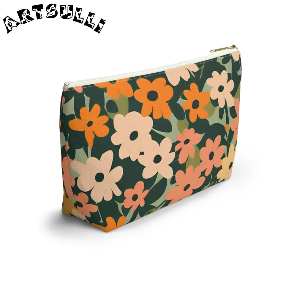 Floral Print Zippered Pouch, Artsulli - Art is Long, Life is Short, Bags, , , , , , , 