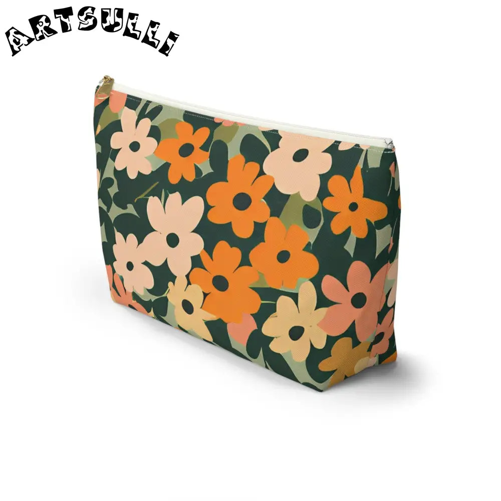 Floral Print Zippered Pouch, Artsulli - Art is Long, Life is Short, Bags, , , , , , , 