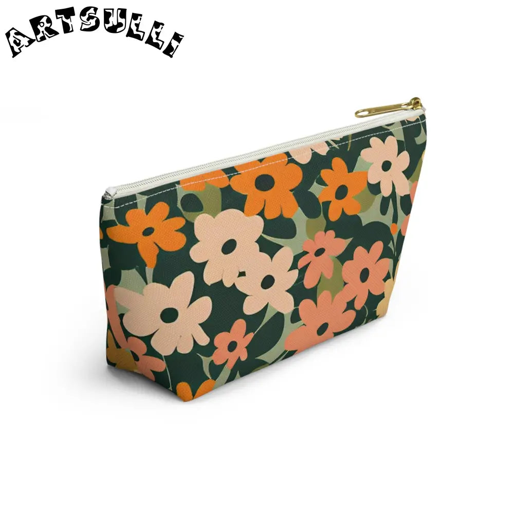 Floral Print Zippered Pouch, Artsulli - Art is Long, Life is Short, Bags, , , , , , , 