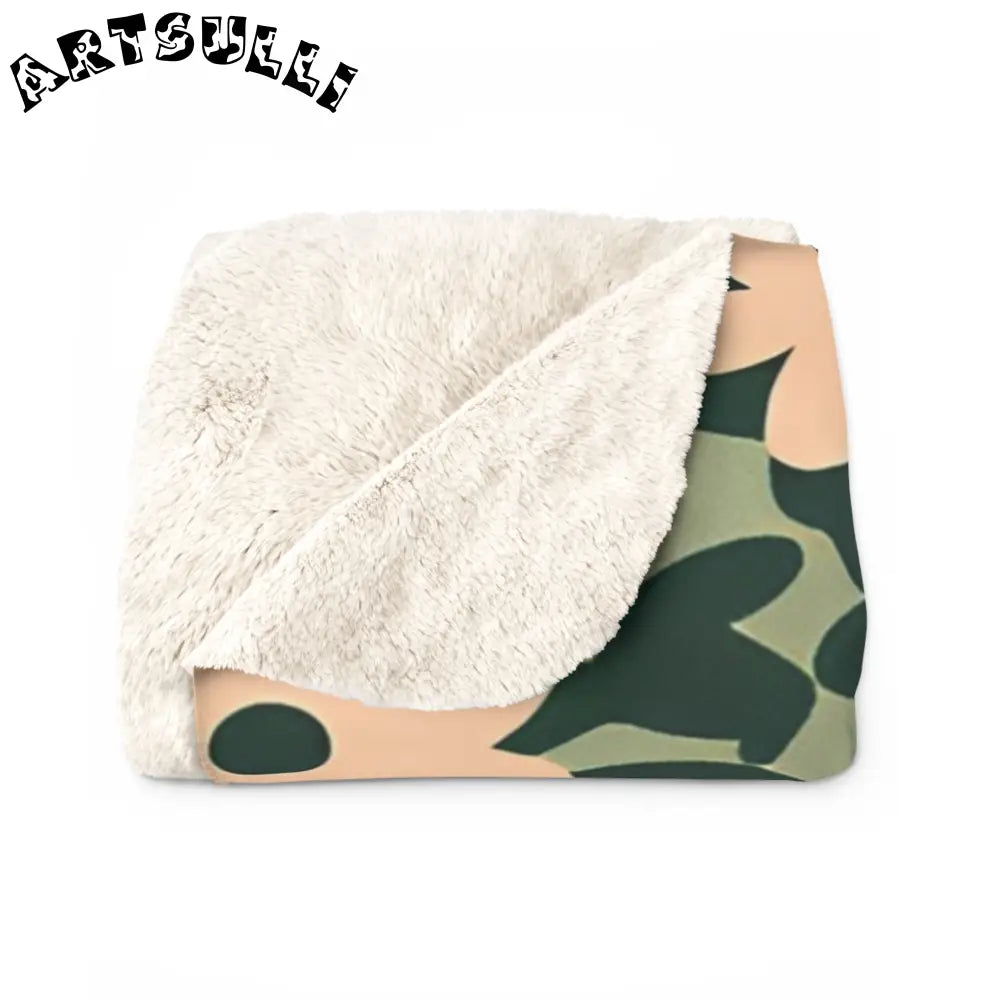 Floral Sherpa Fleece Blanket, Artsulli - Art is Long, Life is Short, Home Decor, , , , , , , 